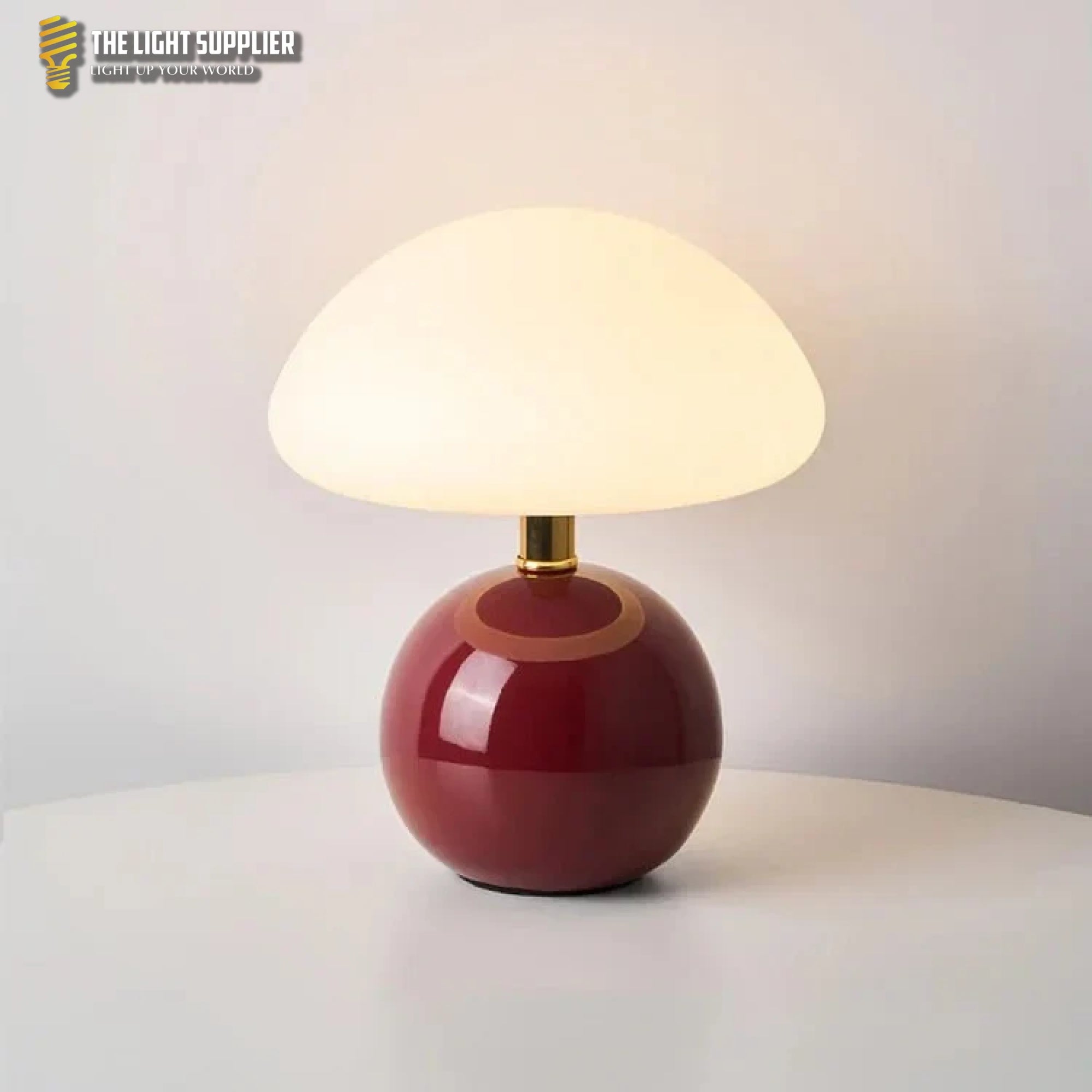 Champignón Kers-Rood Tafellamp