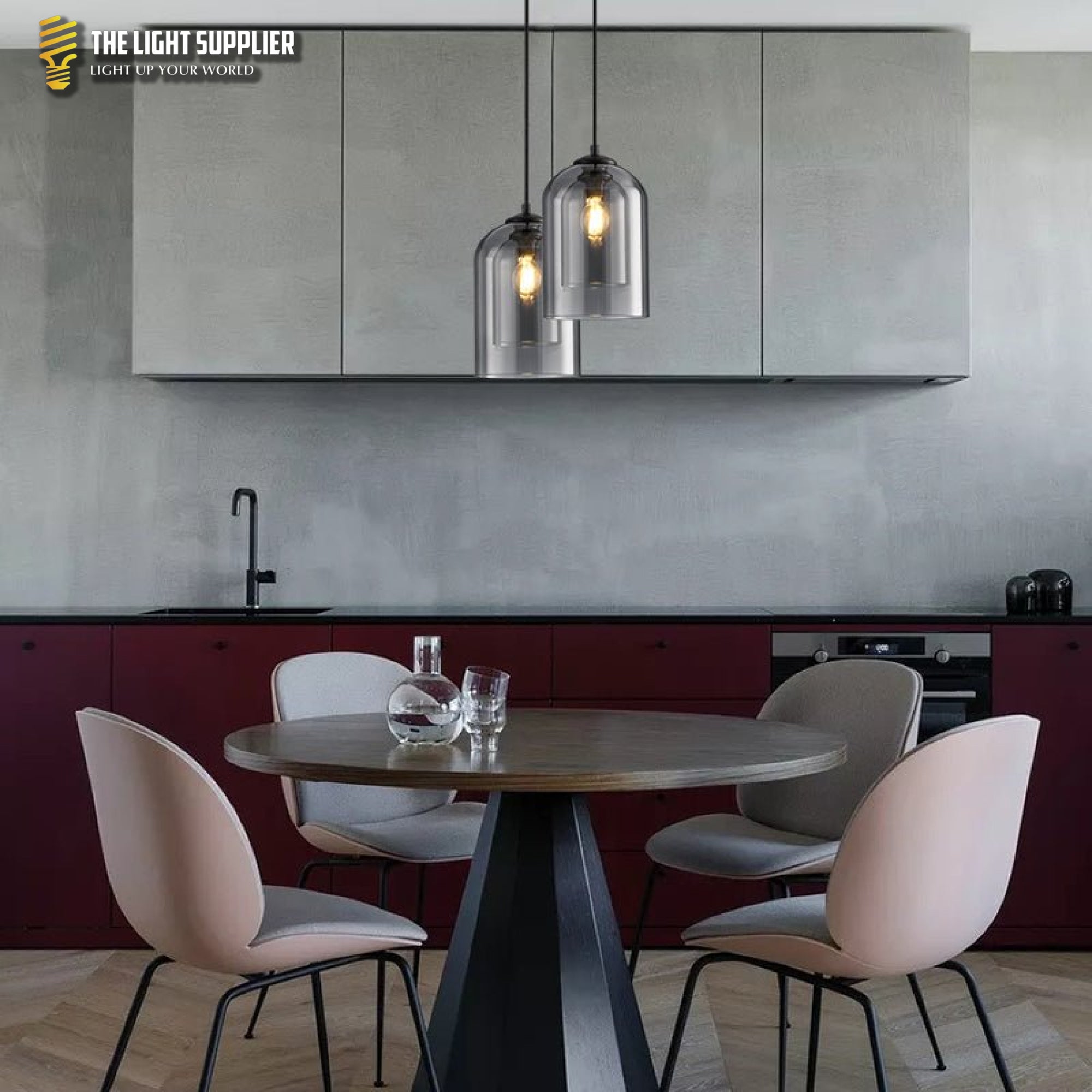 Mica Mid-Century Hanglampen met dubbel glas hanglamp