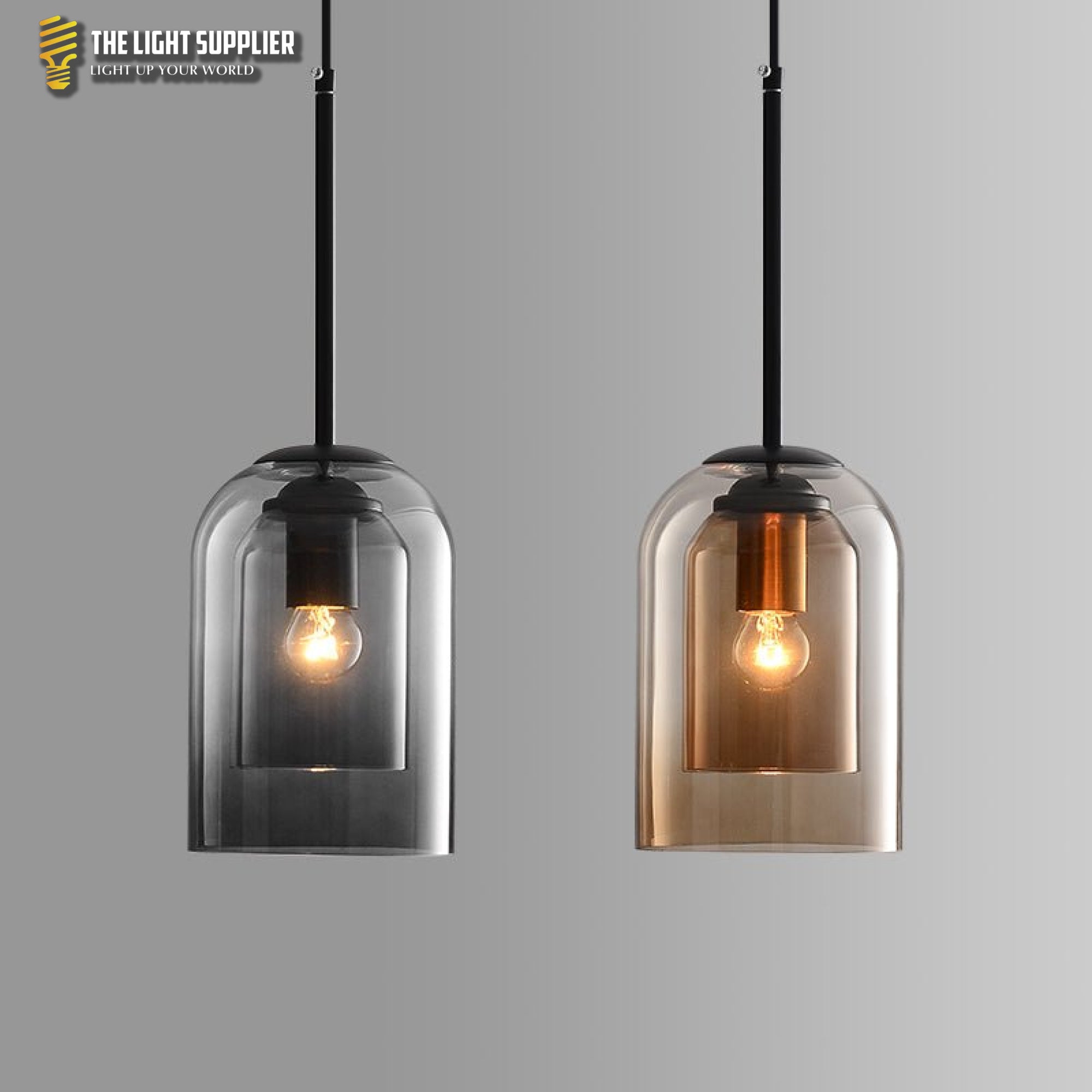 Mica Mid-Century Hanglampen met dubbel glas hanglamp