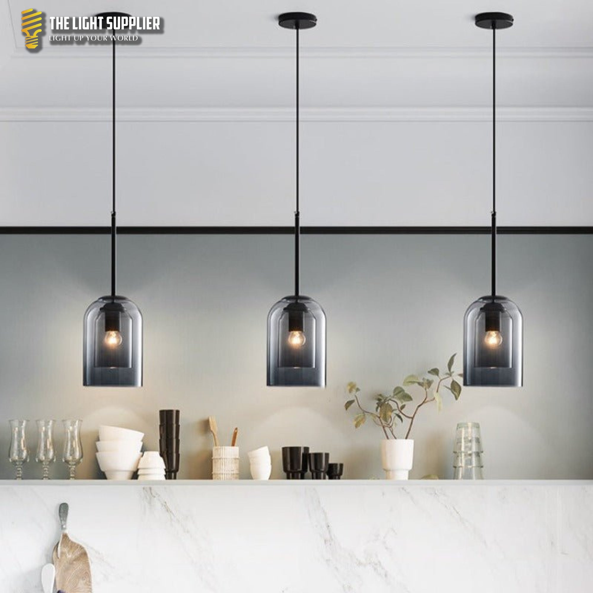 Mica Mid-Century Hanglampen met dubbel glas hanglamp