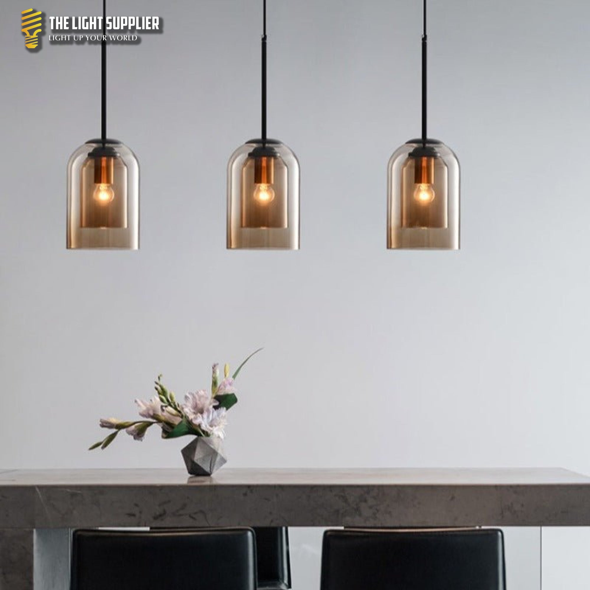 Mica Mid-Century Hanglampen met dubbel glas hanglamp
