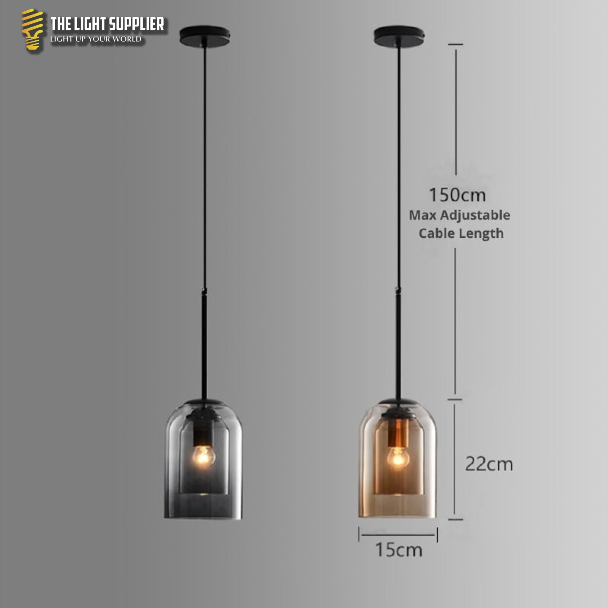 Mica Mid-Century Hanglampen met dubbel glas hanglamp