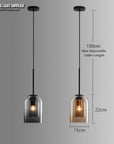 Mica Mid-Century Hanglampen met dubbel glas hanglamp