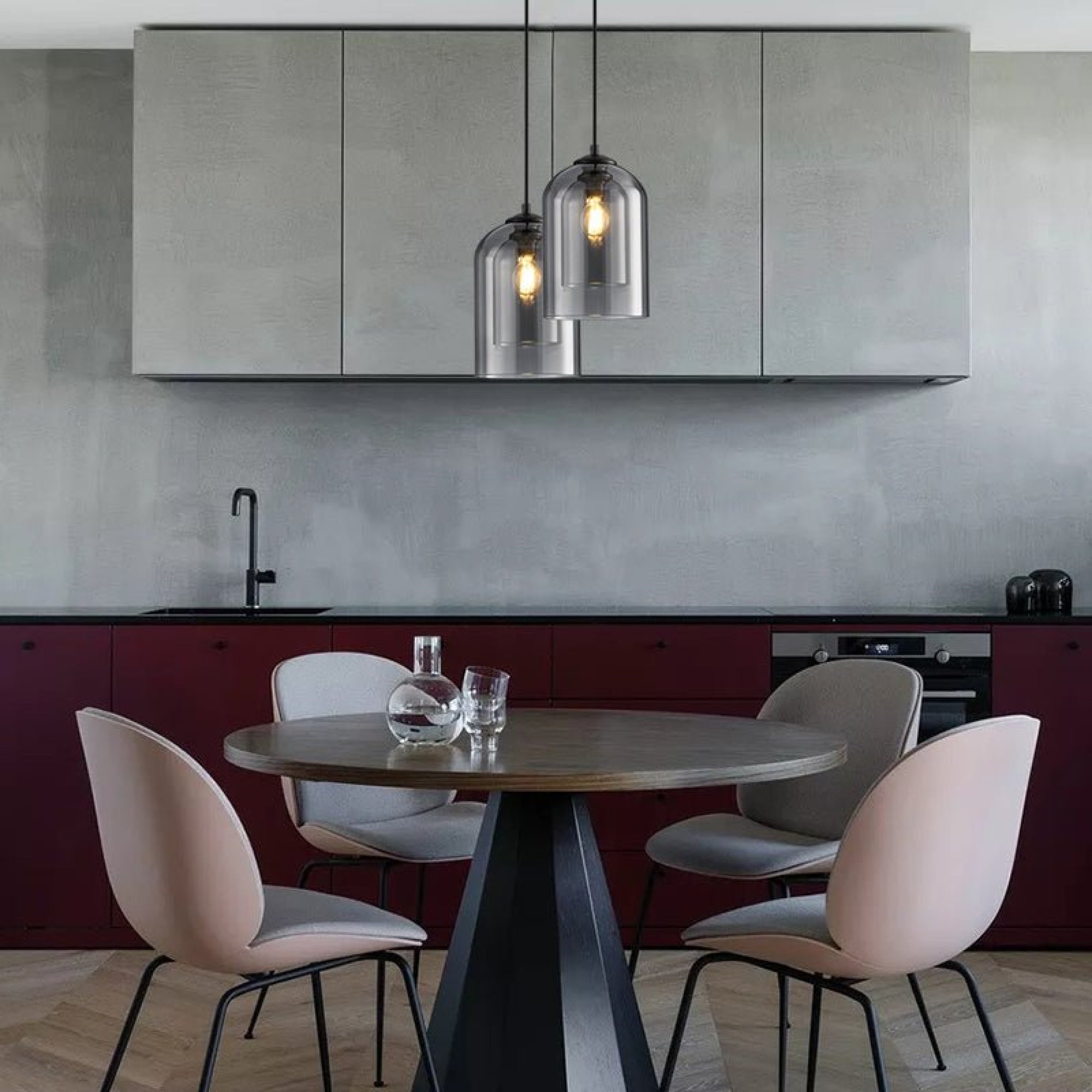 Mica Mid-Century Hanglampen met dubbel glas hanglamp