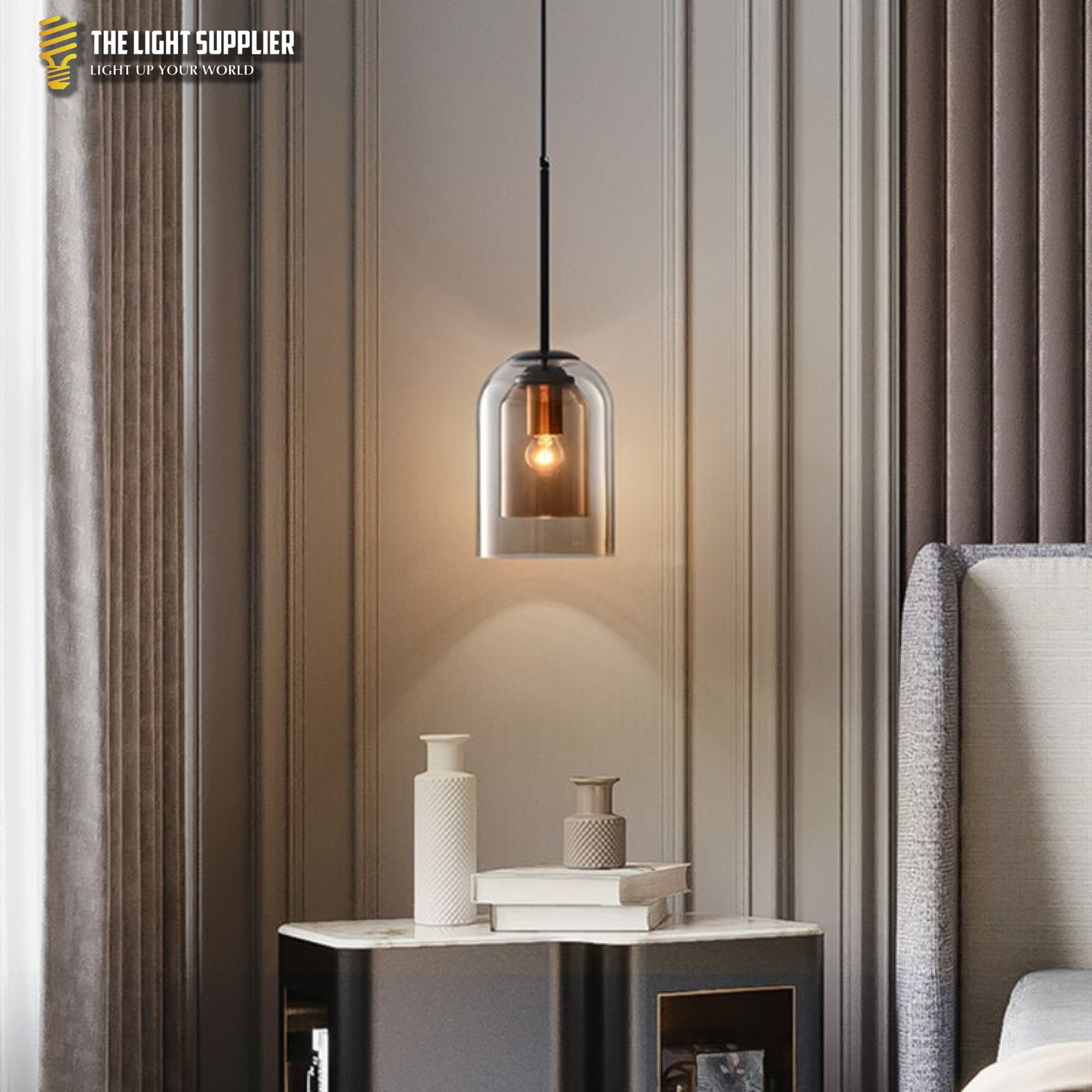 Mica Mid-Century Hanglampen met dubbel glas hanglamp