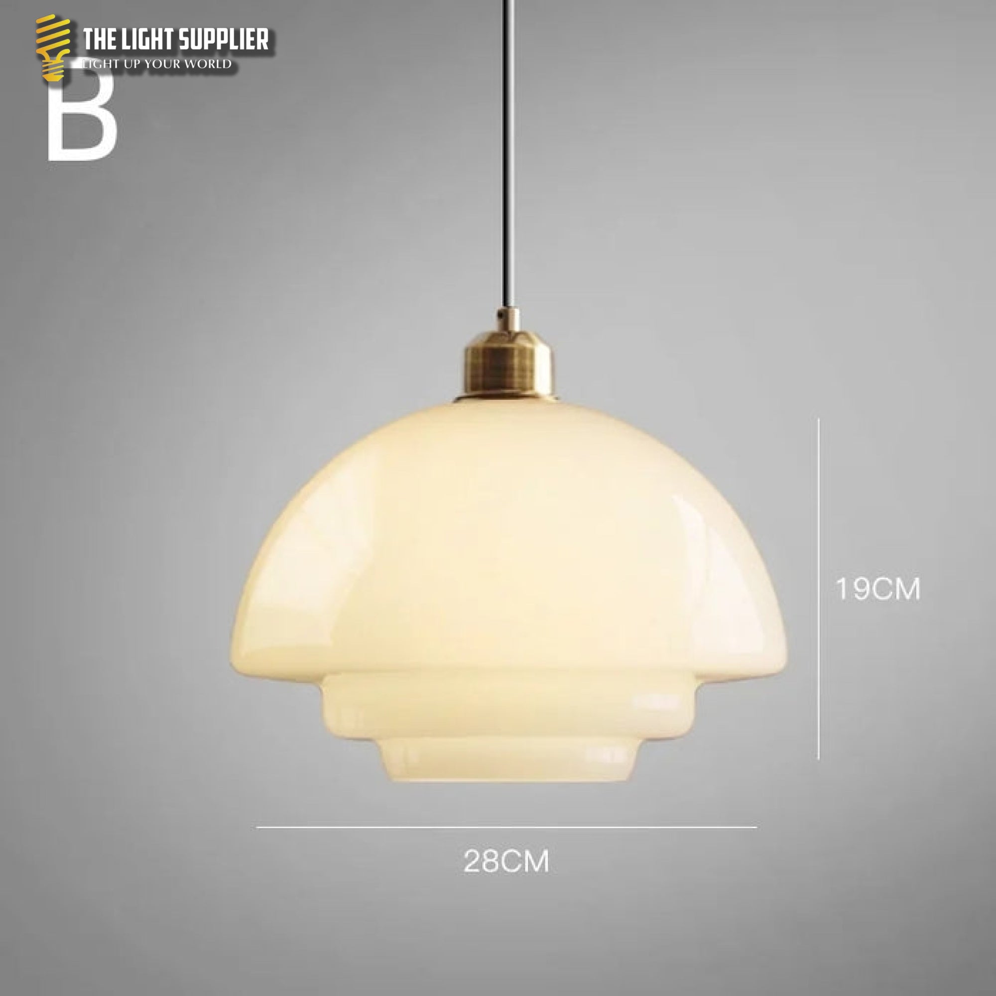 Witte glazen hanglamp B D28cm x H19cm Pendant Lamp