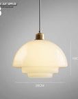 Witte glazen hanglamp B D28cm x H19cm Pendant Lamp