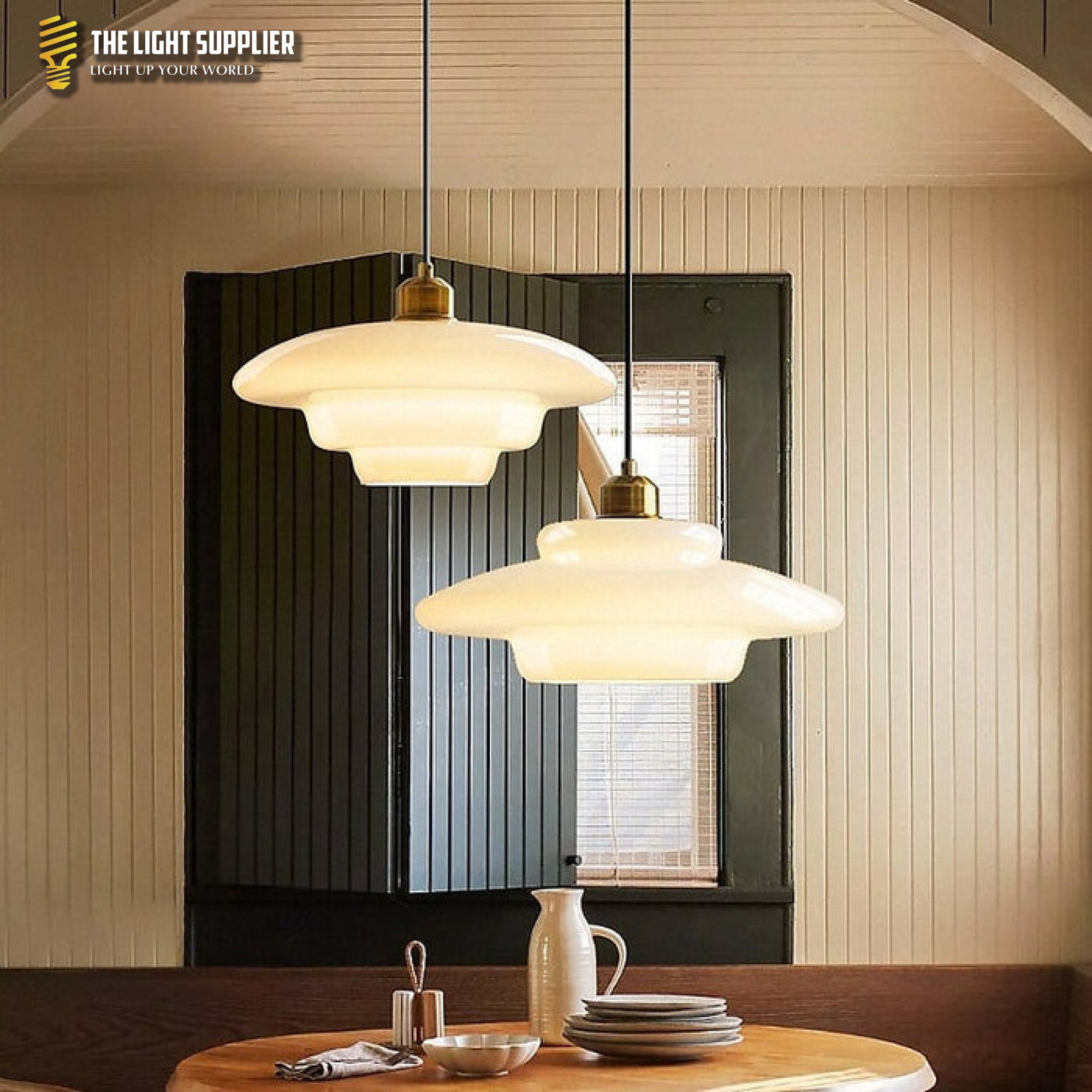 Witte glazen hanglamp Pendant Lamp
