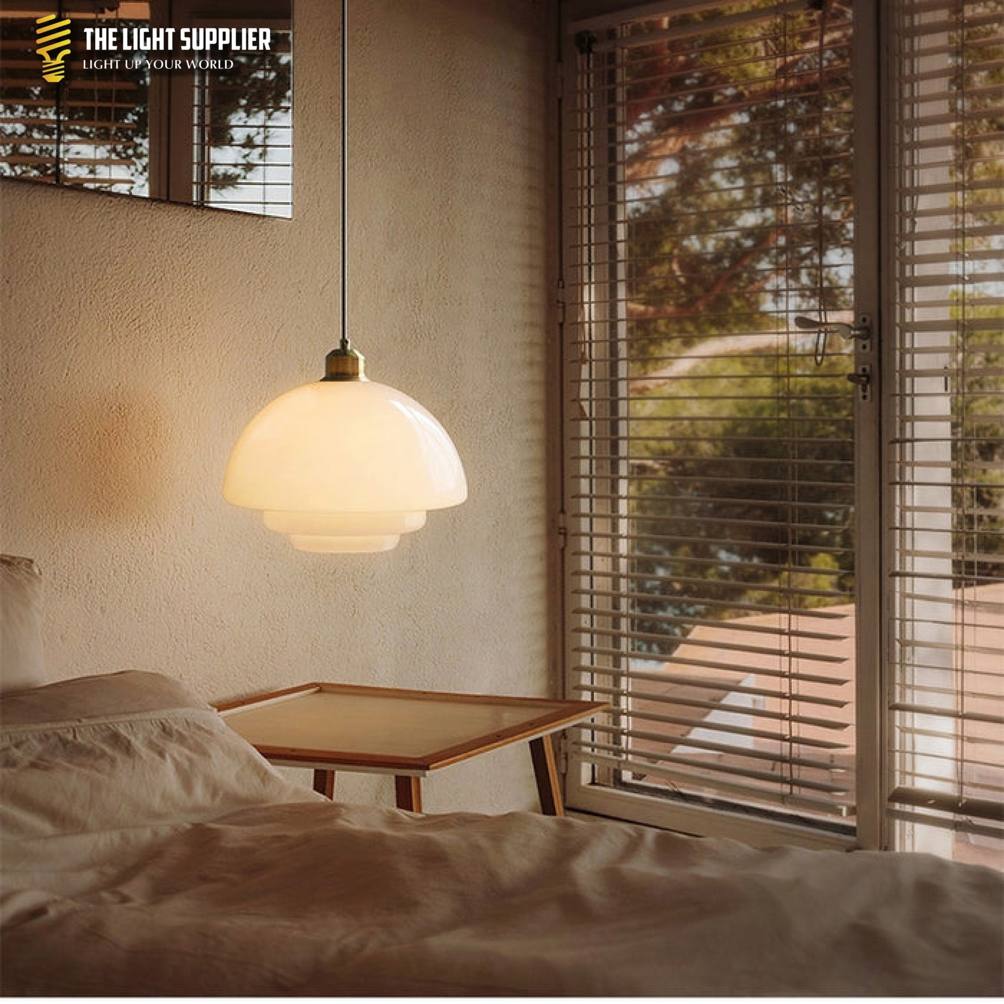 Witte glazen hanglamp Pendant Lamp