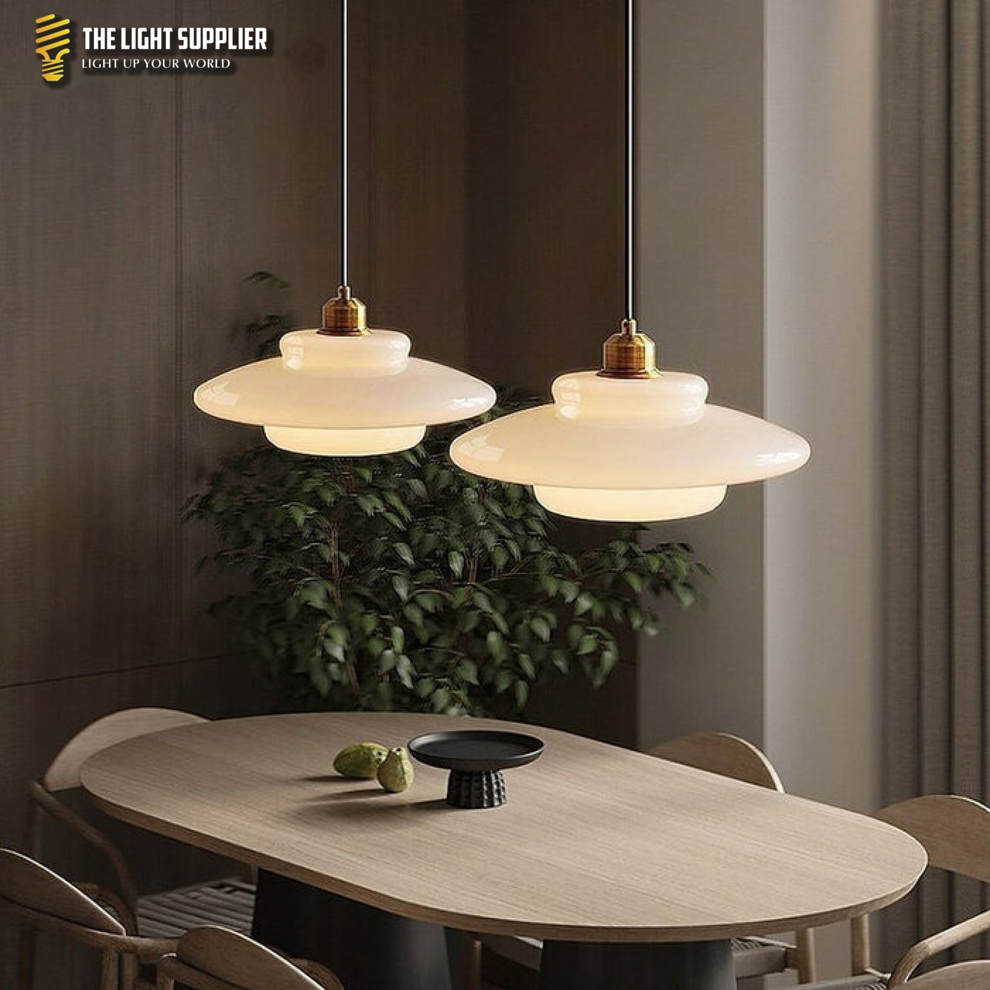 Witte glazen hanglamp Pendant Lamp