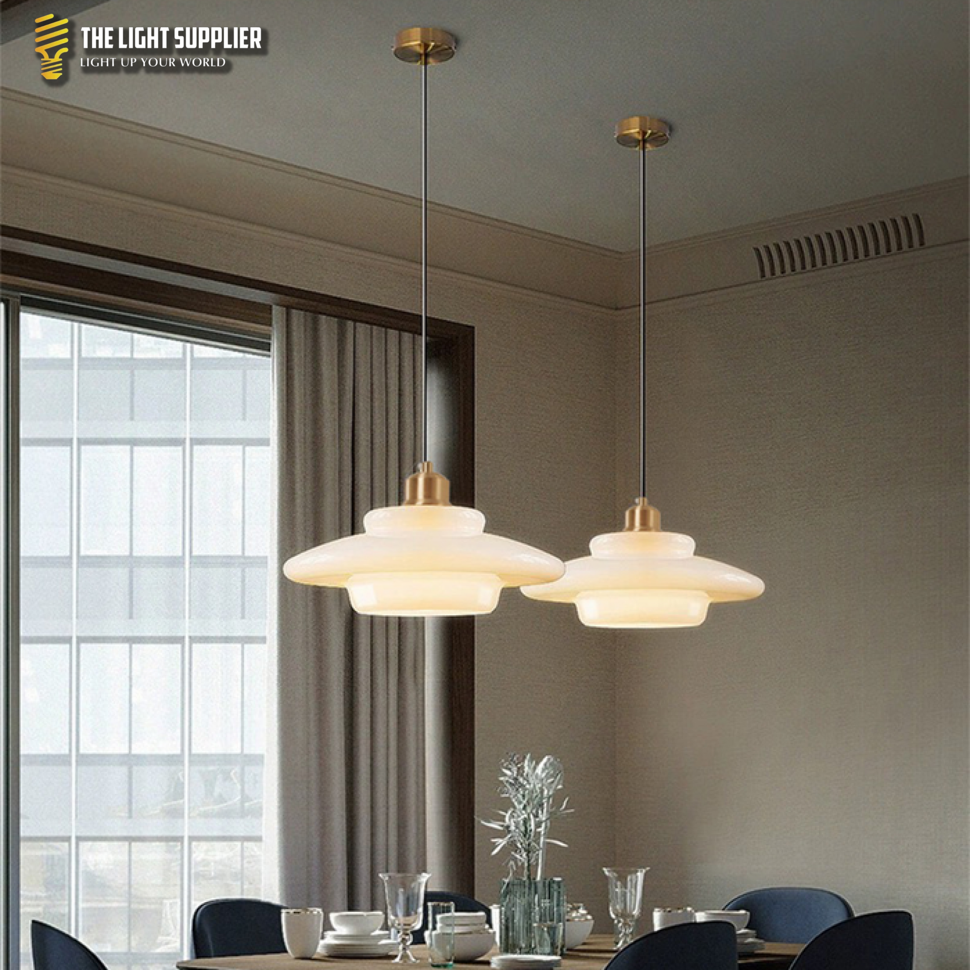 Witte glazen hanglamp Pendant Lamp